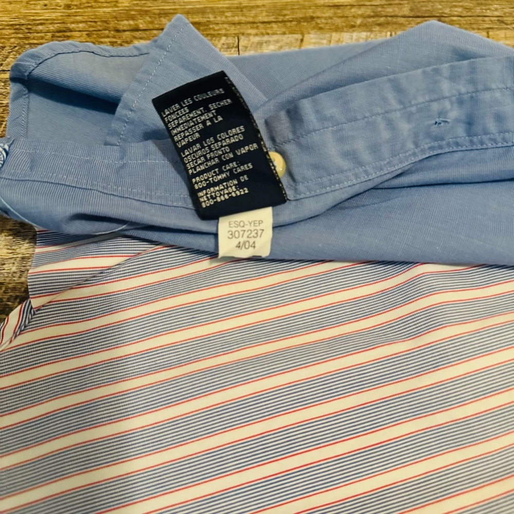 Tommy Hilfiger Patchwork Button Down Shirt Xl 80s… - image 4